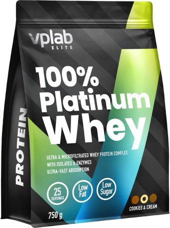 Протеин сывороточный (изолят) Vplab 100% Platinum Whey (печенье/крем, 750 г)