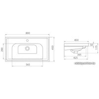 Умывальник CeraStyle Frame 80 031200-u