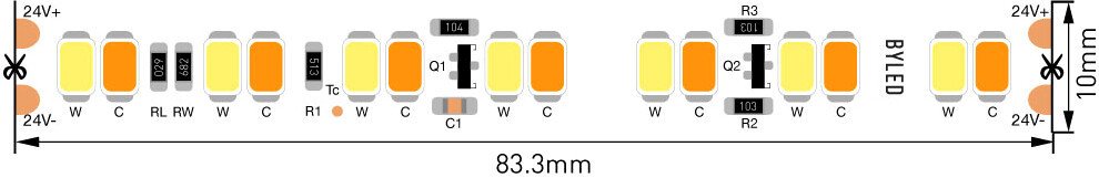 

Светодиодная лента Byled BLS2835-168-24-14.4-DTW-LUX