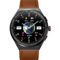 Умные часы Skmei S232 (с коричневым кожаным ремешком)