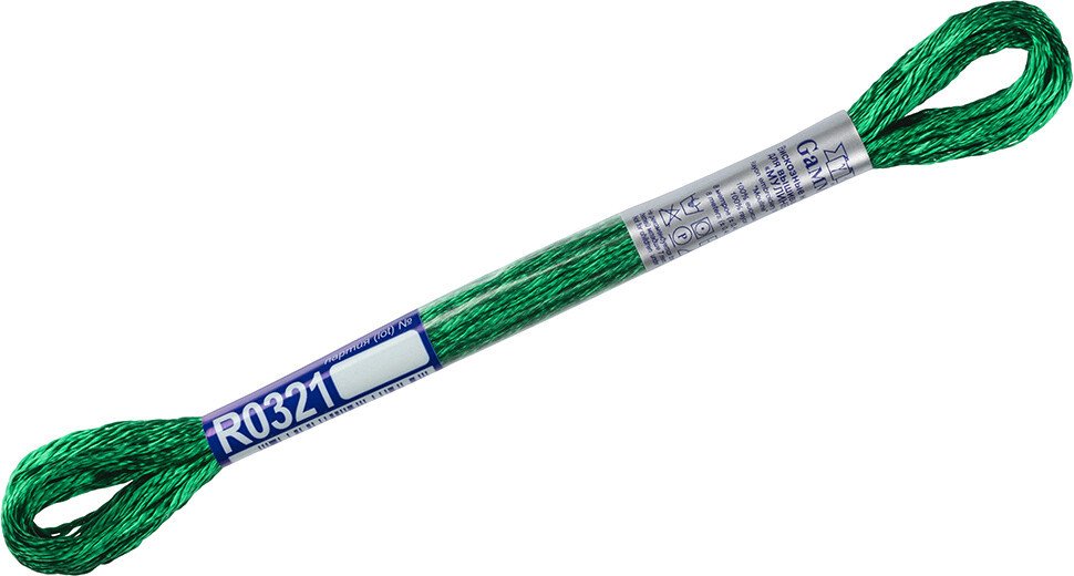 

Нитки для вышивания Gamma Мулине R0321 8 м (изумрудный)