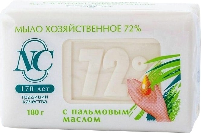 

Хозяйственное мыло Невская косметика 72% с пальмовым маслом 180 г