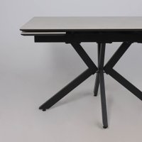 Кухонный стол Lepremo AV 2111 МДФ+керамика раздвижной 1200-1800x800 (серый матовый Carmen Light Grey/черный)