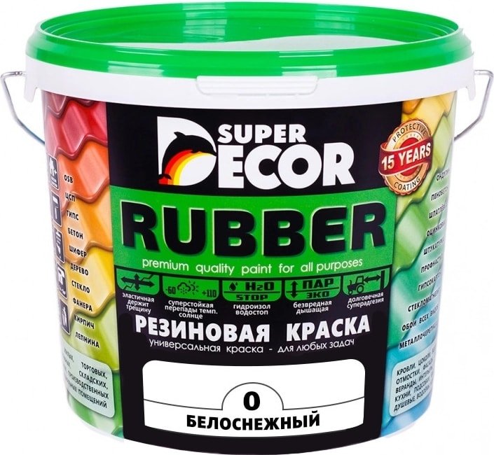 

Краска Super Decor Rubber 3 кг (№00 белоснежный)