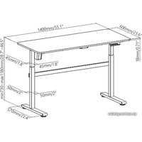 Стол для работы стоя ErgoSmart Electric Full Desk L (черный)