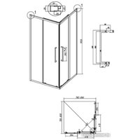 Душевой уголок Grossman Cosmo 80x80x195 300.K33.02.8080.21.00 (черный матовый/прозрачное стекло)