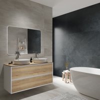  ЗОВ Тумба под умывальник со столешницей Парма 120 (белый/галифакс/столешница галифакс)