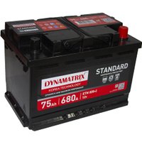Автомобильный аккумулятор Dynamatrix Standard R+ 680A (75 А·ч)
