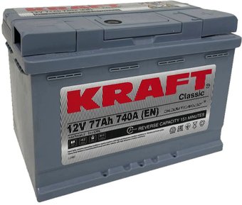 Автомобильный аккумулятор KRAFT Classic 77 R+ (77 А·ч)