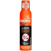 Аэрозоль против насекомых Picnic Extreme от всех летающих и клещей 150 мл