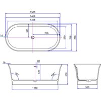 Ванна Roxen Adel 200200-1575 150x75