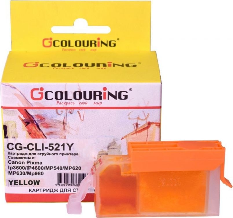 

Картридж Colouring CG-CLI-521Y (аналог Canon CLI-521Y)