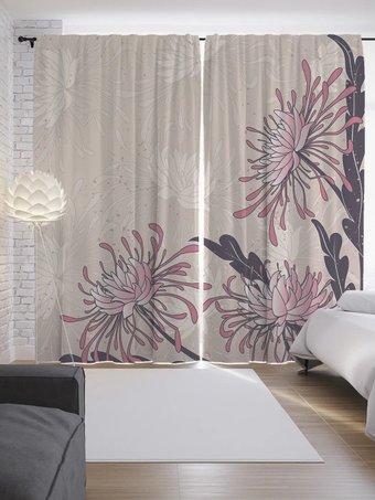 Комплект штор JoyArty Китайские астры p_59683 (145x265)