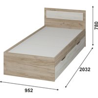 Кровать Тащи в дом Гармония КР608 90х200 (крафт серый/крафт белый)