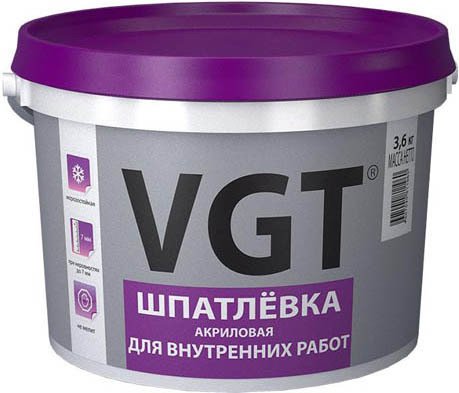 

Шпатлевка VGT Для внутренних работ (3.6 кг)