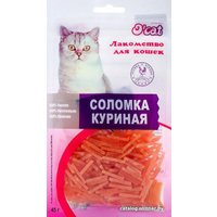 Лакомство для кошек O'cat Соломка куриная 45 г