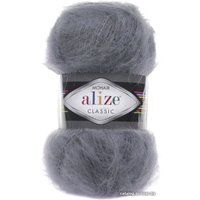 Пряжа для вязания Alize Mohair classic 87 (200 м, угольный серый)