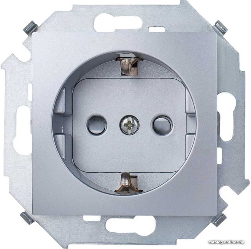 Розетка Simon 1591432-033 (алюминий)