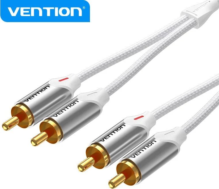 

Кабель Vention BCQIL RCA - RCA (10 м, серебристый/белый)