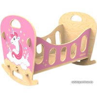 Аксессуары для кукольного домика Woody Кроватка-качалка Единорог 02758