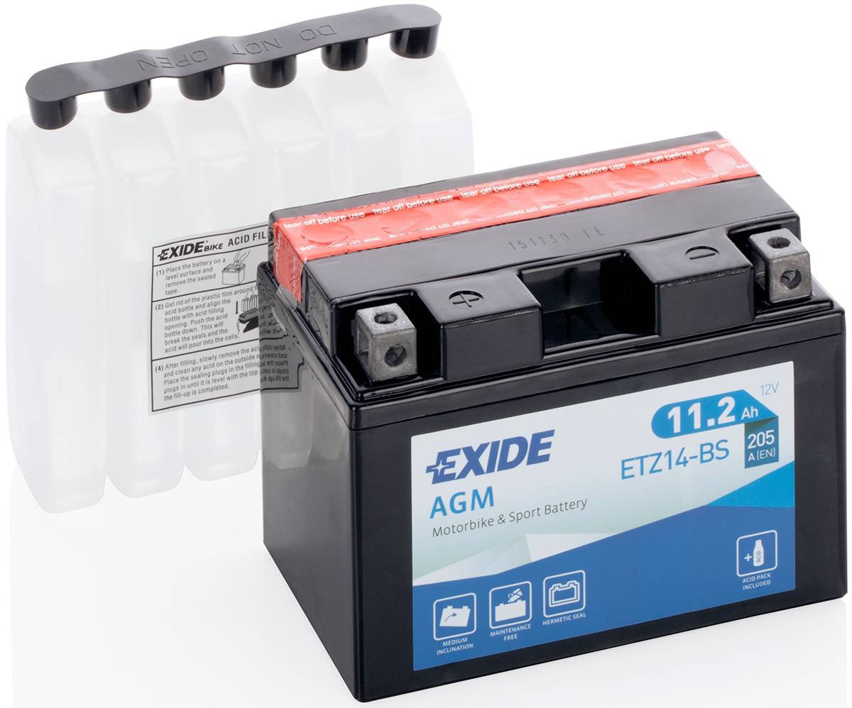 

Мотоциклетный аккумулятор Exide ETZ14-BS (11.2 А·ч)