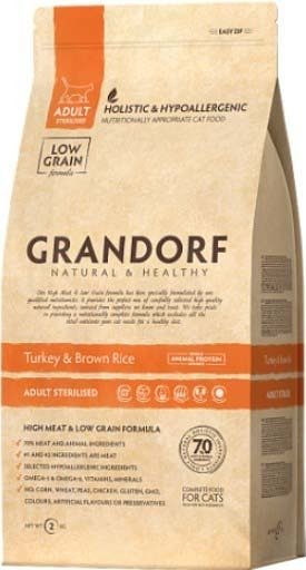 

Сухой корм для кошек Grandorf Turkey&Rice Adult Sterilised (Индейка с рисом) 2 кг