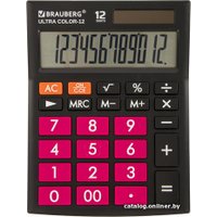 Бухгалтерский калькулятор BRAUBERG Ultra Color-12-BKWR 250500 (черный/малиновый)