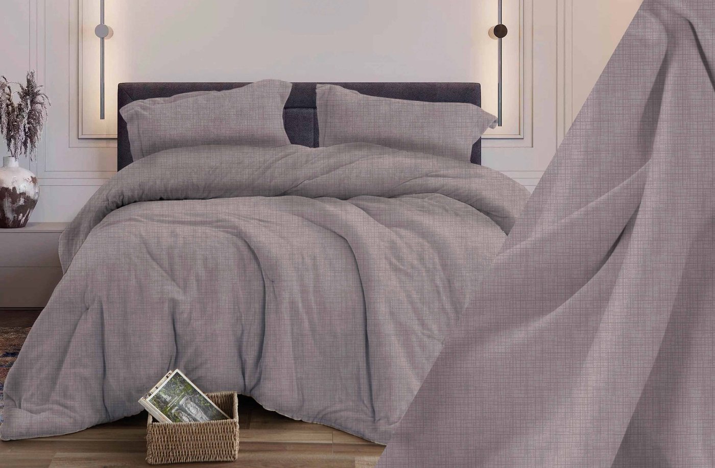 

1.5-спальный комплект постельного белья Бояртекс № 343 Контур 1/1 Вид (N) 1.5сп (бязь, бежевый)