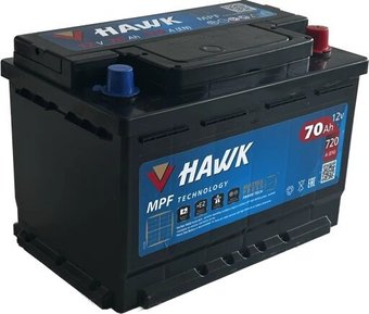 Автомобильный аккумулятор Hawk 70 R+ HSMF-57220