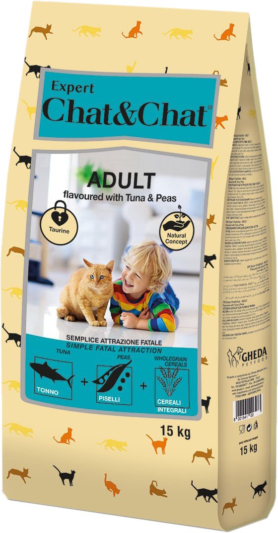 

Сухой корм для кошек Chat&Chat Expert Adult Flavoured with Tuna & Peas 15 кг