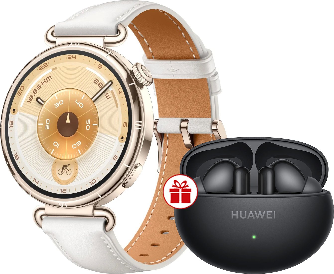 

Умные часы Huawei Watch GT 6 41 мм (золотистый, с белым кожаным ремешком, международная версия) + наушники Huawei FreeBuds 6i по акции