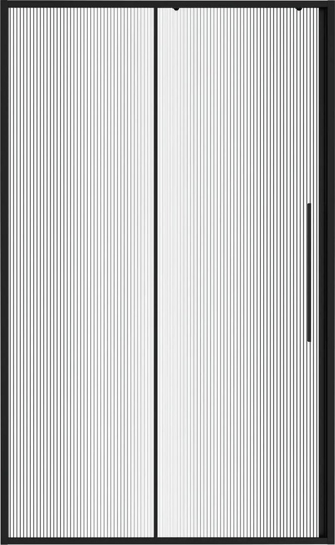 Душевая дверь Niagara Nova NG-84-L12FHB 120x195 (черный матовый/рифленое стекло)
