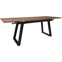 Кухонный стол ОКА Сангай 136-196x80x80 (дуб мореный/черный)