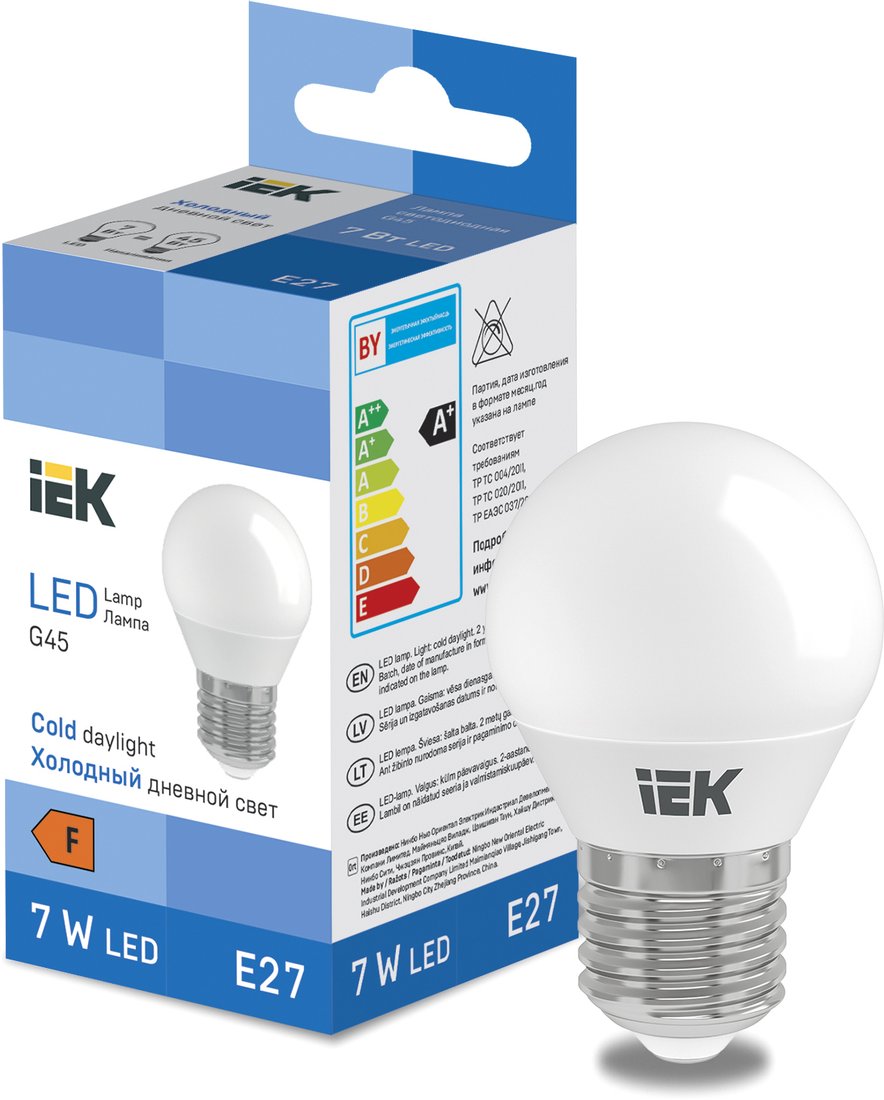 

Светодиодная лампочка IEK LED Globe G45 600lm 6500K E27