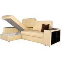 Угловой диван Лига диванов Брюссель 29394 (левый, экокожа, бежевый)