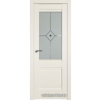 Межкомнатная дверь ProfilDoors Классика 2U L 90x200 (магнолия сатинат/матовое с прозрачным фьюз.)