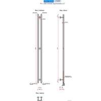 Полотенцесушитель Ростела Слим 1/2" 2 перекладины 7x150 см (черный)