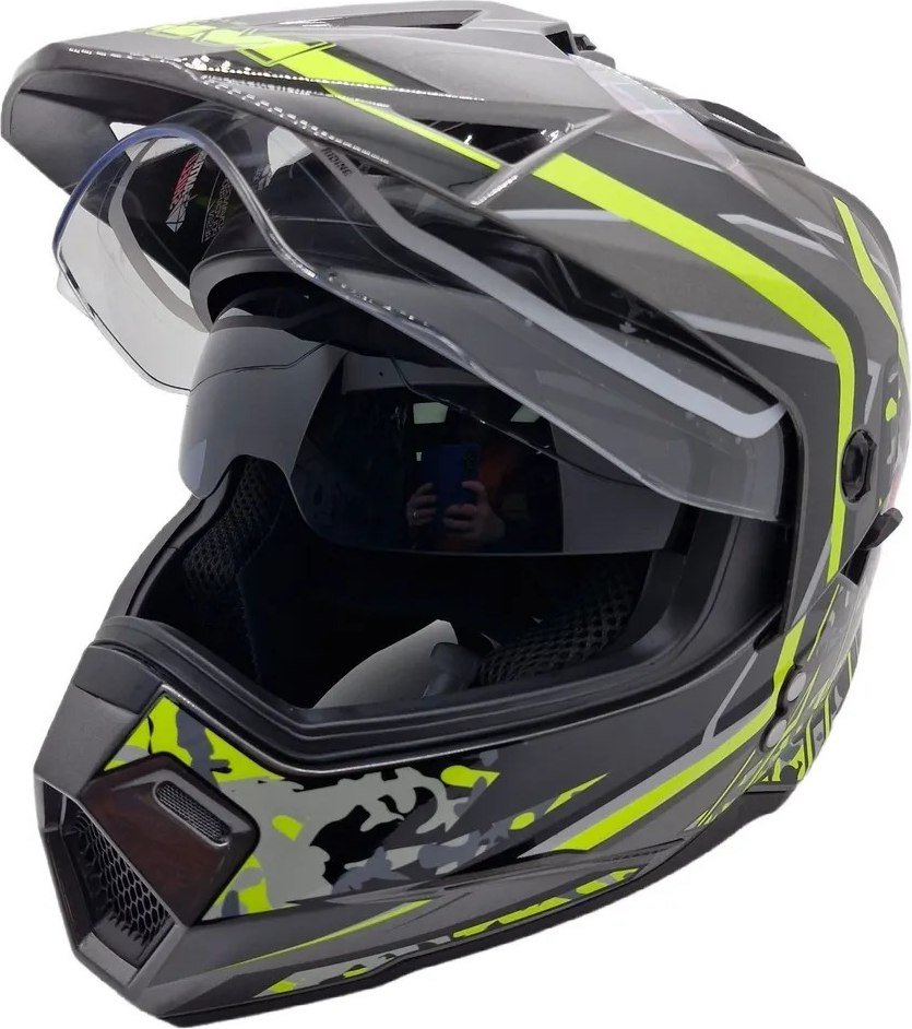 

Мотошлем AIM JK802S 802-014-XS (XS, желтый/серый/черный)