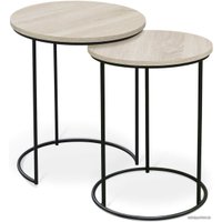 Журнальный столик Sheffilton SHT-CT7 (дуб беленый/черный муар)