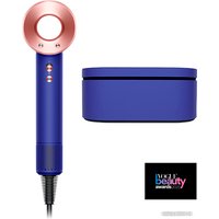Фен Dyson HD15 Supersonic (с переходником на евровилку, синий/розовое золото)