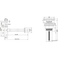 Сифон Wellsee Drainage System 182119003 (сифон, донный клапан, хром)