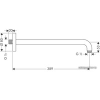 Держатель верхнего душа Hansgrohe 27413000