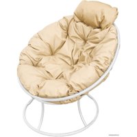 Кресло M-Group Папасан мини 12060101 (белый/бежевая подушка) в Гомеле