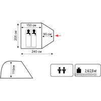 Треккинговая палатка Tramp Lite Fly 2