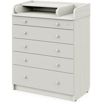 Детский комод Атон Мебель Maks ЛДСП 800/5 с органайзером (древесина белая/серый шелк)