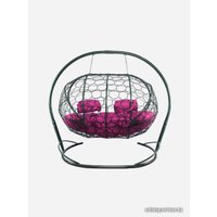 Подвесной диван M-Group Лежебока 11180308 (с серым ротангом/розовая подушка)