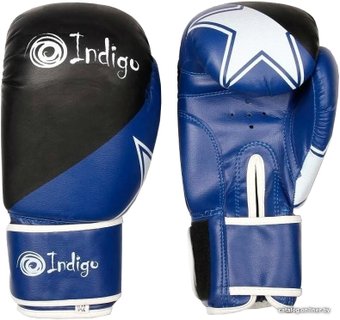 Тренировочные перчатки Indigo PS-505 (10 oz, черный/синий)