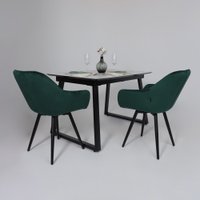 Кухонный стол Lepremo AV 1208 HPL+МДФ раздвижной 1200-1600x800 (виктори натуральный/черный)