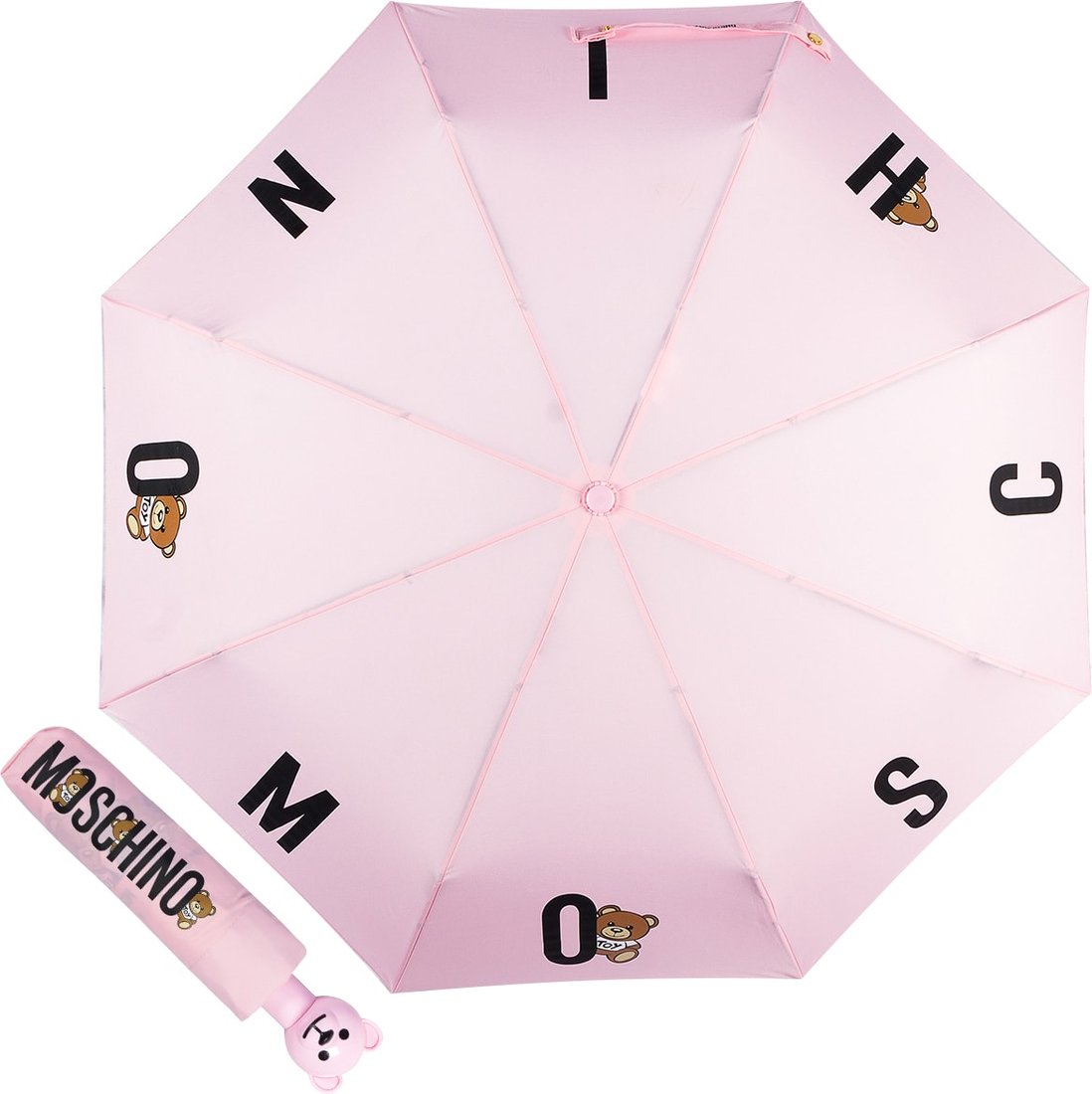 

Складной зонт Moschino 8068-OCN Bear in the Logo Pink