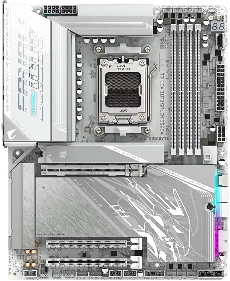 

Материнская плата Gigabyte X870E Aorus Elite X3D Ice